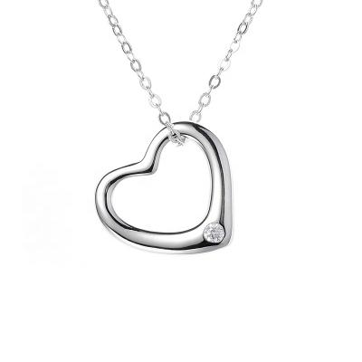 China 2023 Moissanite Heart Fine 925 Environmental Friendly Jewelry Adjustable Sterling Silver Female Birthday Gift Link Chain Pendant Women Necklace for sale