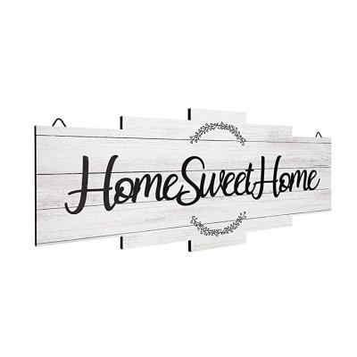 China Handmade Farmhouse Rustic Wooden Home Wall Decor Sign Board Hanging Wood Sign For Bedroom for sale