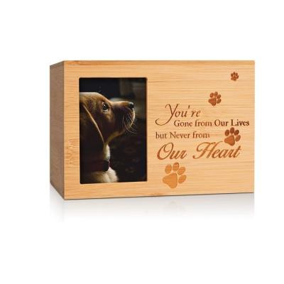 China Stored Dog Urn Box DIY Natural Bamboo Wooden Design for sale