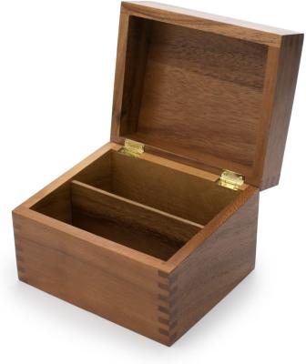 China Europe Luxury Acacia Wooden Recipe Packaging Box With Divider Tags Wholesale for sale