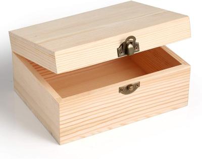 China Europe Small Wooden Box With Lid Stash Box For Crafts for sale