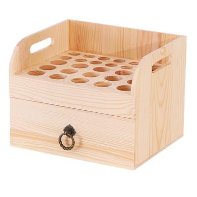 China Handmade Essential Oil Wooden Box Holder 56 Oils Organizer For Home Storage Display for sale