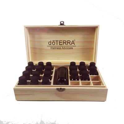 China Handmade Hot Stamping Logo 25 Compartments Essential Oil Wooden Packaging Box for sale