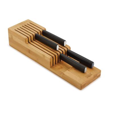 China China Bamboo 2 Tier Knife Storage Rack Wooden Kitchen Knife Organizer for sale