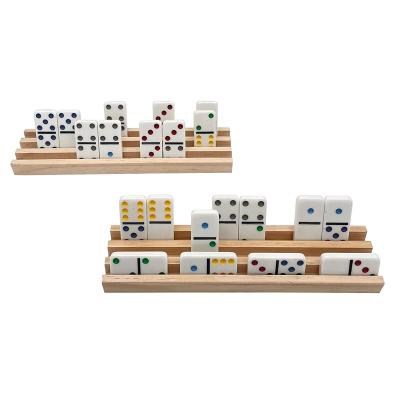 China Natural Wooden Insurance Domino Games Wood Racks Tray Racks Organizer for sale