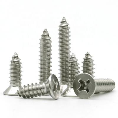 China 304 Stainless Steel Head Cross Countersunk Self Tapping Screws ST4.2*25 for sale