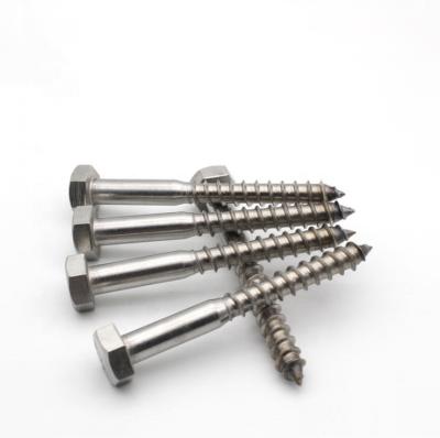 China HEX Stainless Steel SS304 Din571 M6X40 Wood Hex Head Screws for sale