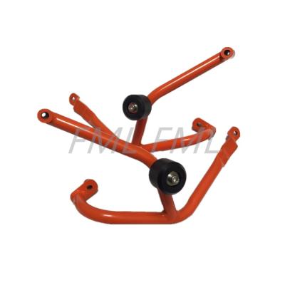 China Protect Bumper Cover Year Guard Motorcycle Frame Protector Crash Bar Engine Black Orange Color For KTM DUKE390 18-19 for sale