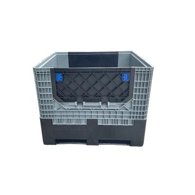 China Nine Feet 1200x1000x980mm Plastic Folding Plastic Bulk Container Pallet Box Pallet With Lip for sale