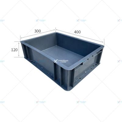 China Heavy Duty Plastic Euro Mobile Box 400x300x120mm Viable Box For Storage for sale