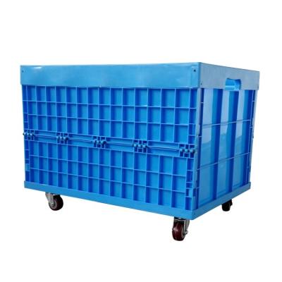 China Collapsible Collapsible Stackables Recycle Plastic Fold Up Compartment Storage Bulk Crate Box Bins Container Boxes With Lip For Sale for sale