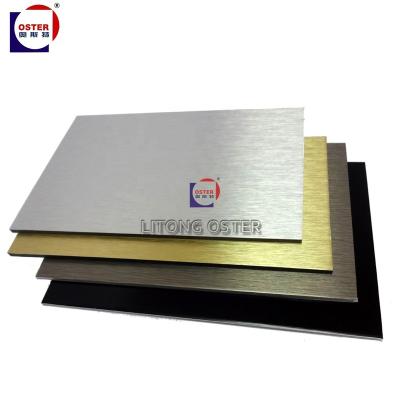 China Guangdong Brush Finish Modern Aluminum Plastic Laminated Sheet / Brushed Aluminum Composite Panel Factory Direct Supply for sale