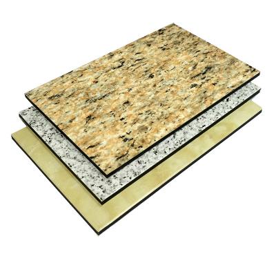 China Exterior Wood Texture Aluminum Granite Composite Panel For Wall Decoration for sale