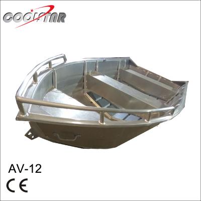 China 12ft V aluminum bottom all welded small aluminum fishing boat with bow rail and keels for sale