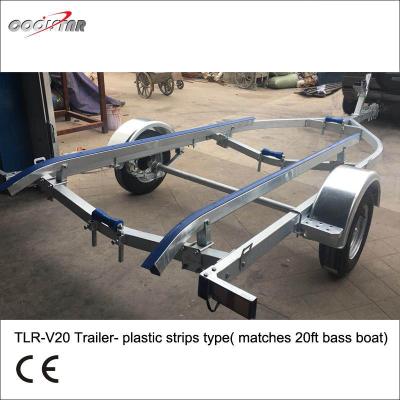 China Good Quality Aluminum Easy Load Boat Trailer With Plastic Strips For 20 Ft V Aluminum Low Bow Boat for sale