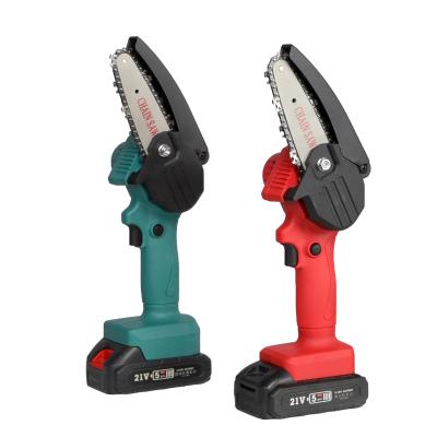 China Led Light/Dual Interface Mini Tree Cutting Electric Chain Switch/Battery Invitation Card Market Saw Brush Cutter Handheld Garden Rechargeable Lithium Battery Portable Chainsaw for sale