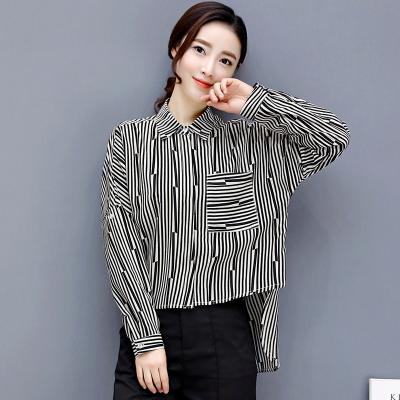 China Classic Spring Stripe Joker Work Shirt and Autumn Ladies Long Sleeve Shirt Clearance Anti-Shrink, Take Out in Groups for sale