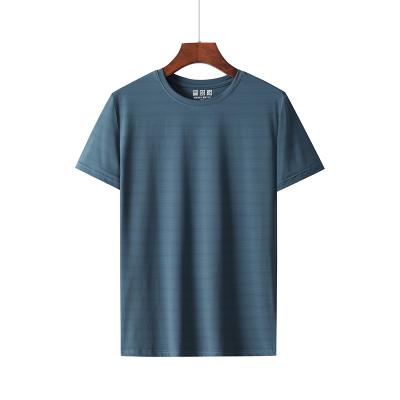 China Men's Sports Anti-Wrinkle Ice Quick-Dry Simple Short-Sleeved Clothes Household Recycling Silk Unisex T-shirt for sale