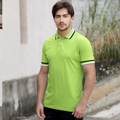 China Anti-wrinkle silk cotton polo lapel short sleeve polo shirt insert color business sports leisure unisex jacket for sale