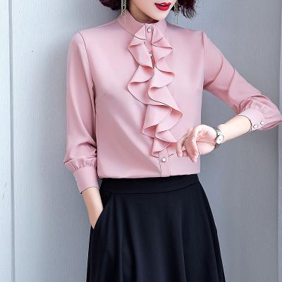 China Women's anti-pilling spring and Autumn New Long Sleeve Women's shirts fashion clothes, European and American, career workplace for sale