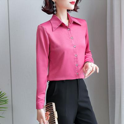 China Fashion Sense Anti-pilling Shirt Women's Straight Shirt Women's Simple Acetic Acid Cloth Business Casual Wear for sale