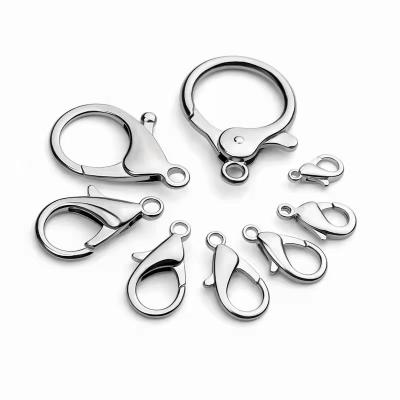 China DIY Jewelry Accessory DIY Jewelry Findings 10mm -35mm Zinc Alloy Nickel Plated Lobster Lock Clasp For Jewelry for sale