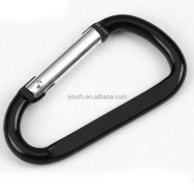 China Various Black Color 5# 48mm Metal Carabiner Promotion Flat Head Chain Type Wholesale for sale