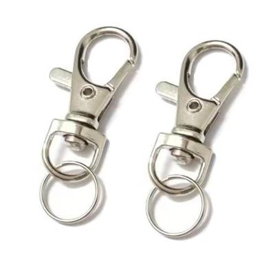 China Bag Parts 5.9g Zinc Alloy Dog Snap Hook Key Chain With 1.0*15mm Double Buckle Ring for sale