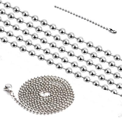 China CLASSIC Precut Different Length 2.4mm Nickel Plated Nickel Plated Silver Metal Ball Chain With Connector for sale