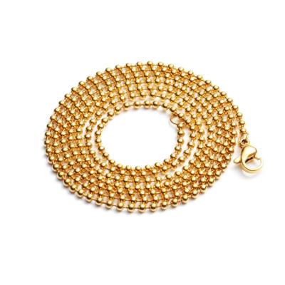 China Necklace 2.4mm Stainless Steel Vacuum Plated 18K GOLD IP Ball Chain Necklace for sale