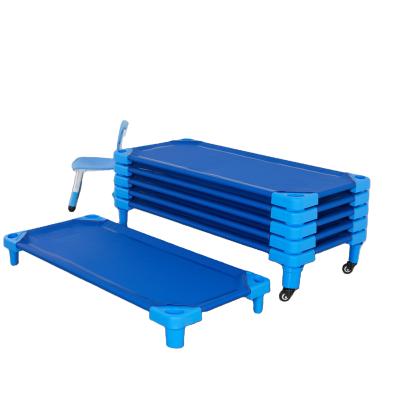 China Child Bunk Bed Furniture Factory Supplier Bed Kids Furniture Plastic Stackable Bed For Kindergarten for sale