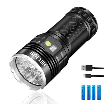 China Hot Sale Super Bright 12 Xml T6 Portable Military Led Flashlight Brightest Instant Light Torch 12000 Lumens Powerful Rechargeable Led Flashlights for sale