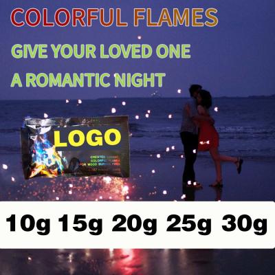 Chine Colorful Fire Pellets 10 x 10 g Magical Flame Natural Wood Flavor Fire Magic Powder à vendre