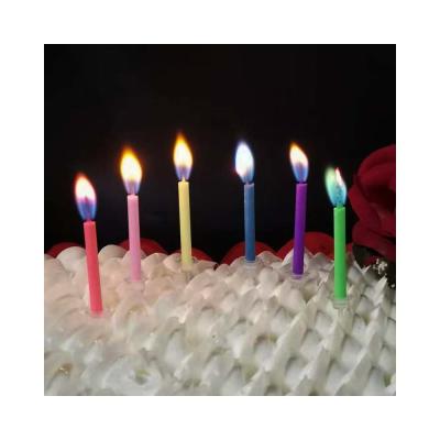 China 12 Count Colored Flames Birthday Cake Candles No Scent Perfect for Happy Birthday for sale