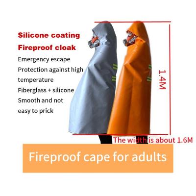 China Fire Cape Fireproof Protection, Silicone Coated Fiberglass Cloth Fire Blanket for sale