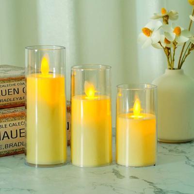 China Flameless Plastic LED Pillar Candles Customized for Father's Day Occasion for sale