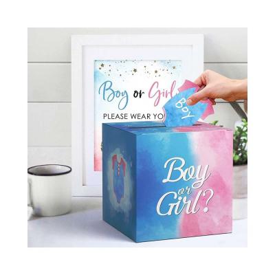 China Gender Reveal Boy or Girl Box Baby Shower Decorations Boys Girls Party Decoration Set for sale