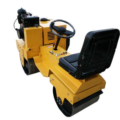 China Road Base Compaction Ride-On Road Mini Vibratory Roller Light Compaction Equipment Double Drum Small Size Roller for sale