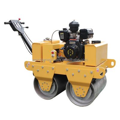 China Road Base Compaction 500kg 600 Kg Double Drum Road Roller 800kg Hydraulic Walk Behind Vibratory Road Roller Soil Compactor for sale