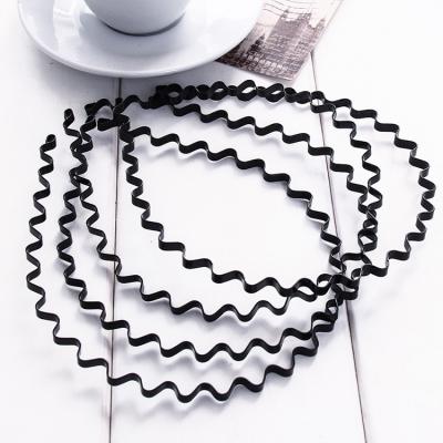 China 2021 Wholesale Simple Thin Wave Black Hair Band Elegant Natural Hair Band Headband for sale