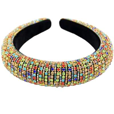 China White Color Crystal Headband Shiny Bling Bling Hair Accessories Headband Luxury High Quality Rhinestones Party Women Headbands for sale