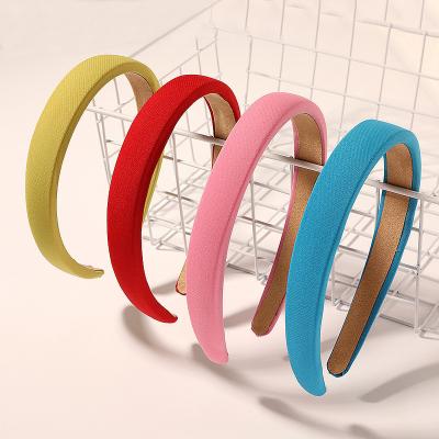 China Pretty Edition Girl Color Sponge Color Hair Band Non-slip Hair Clip Korean Luminous Simple Headband Non-slip Hair Accessories for sale