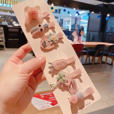 China Japan and Korean New Design Fashion Lovely Style Children Hair Clips Accessories Cloth Set Hair Pins Cute Cartoon Set Crown Baby Hair Clips for Gir for sale