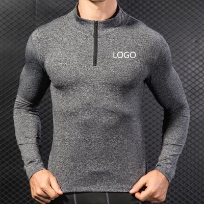 China Breathable 2020 New Factory Customize Logo Men's Fitness Workout Long Sleeve Shirt For Workout Clothes for sale