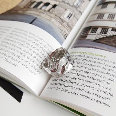 China Casual/Sporty Irregular Let It Be Away 925 Sterling Silver Adjustable Ring for sale