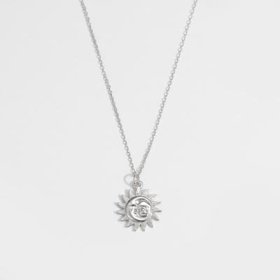 China Casual/Sporty Male Moon Sun 925 Sterling Silver Necklace for sale