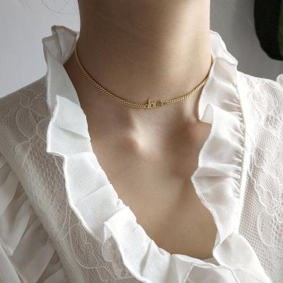 China Casual/Sporty Classic Love Letter Marks 925 Sterling Silver Choker Necklace for sale