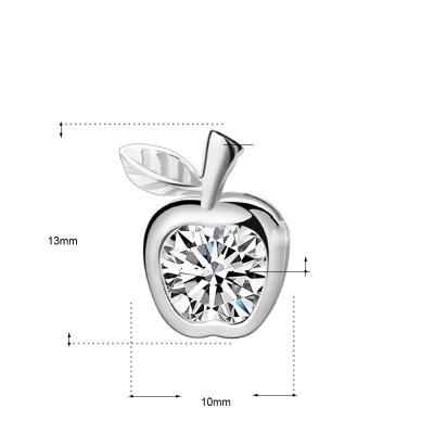 China CZ Apple Fruit 925 Sterling Silver DIY Casual / Sporty Casual Pendant for sale