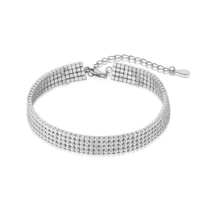 China Casual/Sporty Luxury Line Setting Micro CZ 925 Sterling Silver Adjustable Bracelet by Quadra for sale