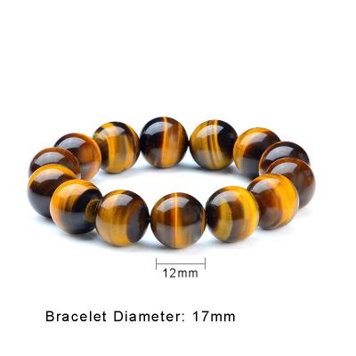 China Simple Casual/Sporty Natural Yellow Tiger Eye Bead 925 Sterling Silver Women Mens Bracelet for sale